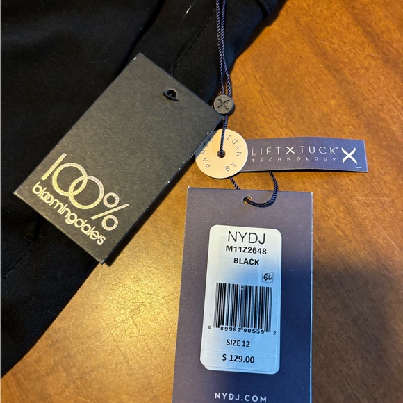 Black wide leg trousers dress pants. NYDJ lift and tuck 12 NWT HIGH WAIST - Picture 3 of 3
